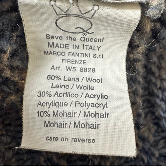 Save the Queen Chunky Knit Wool Mohair Blend Longline Cardigan Sweater Size XL - Picture 13 of 14